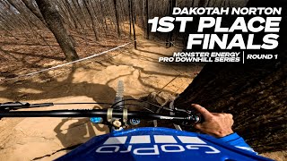 Gopro: 1St Place In Finals! - Dakotah Norton Flying Down Round 1 Monster Energy Pro Downhill Series