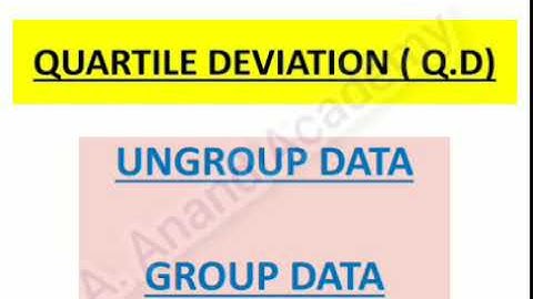 Quartile Deviation/Q.D of Group Data/Q.D of Ungroup Data/Coefficient of Q. D