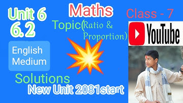 Class 7 Maths Chapter 6 Exercise 6.2| | Topics Ratio and proportion #English Medium#Youtube Videos🎥
