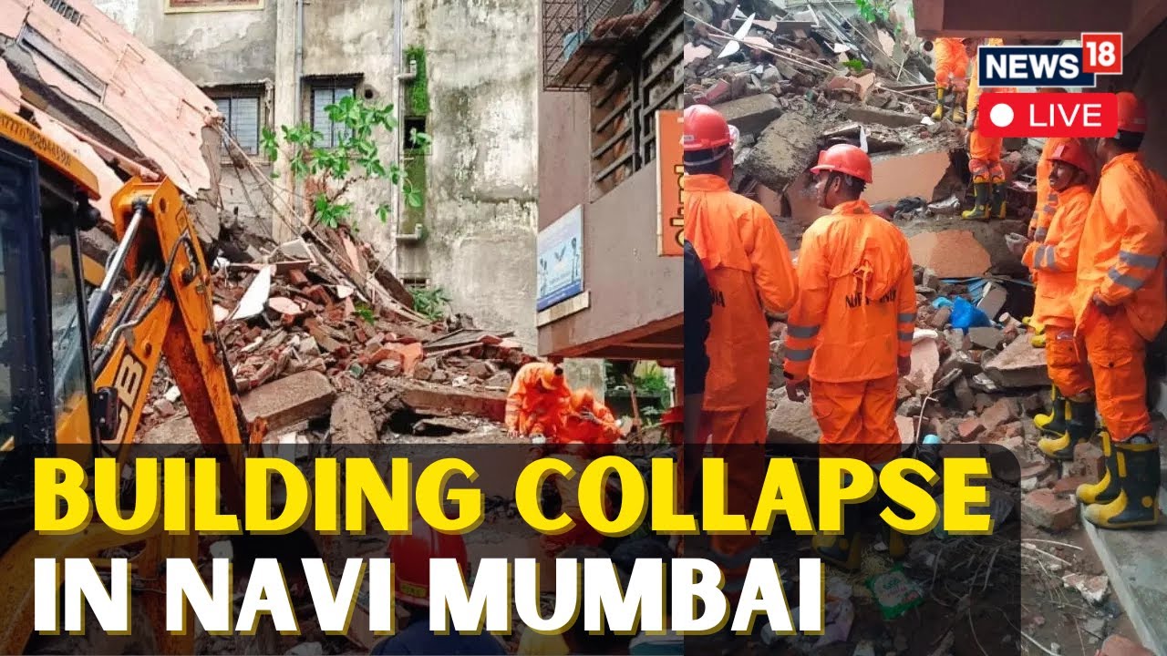 Navi Mumbai Building Collapse LIVE | 3-Storey Building Collapses In ...