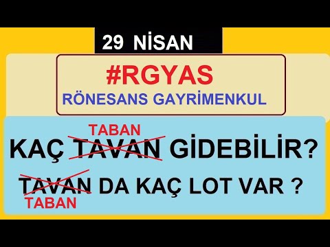 29 NİSAN #RGYAS  TABANDA KAÇ LOT VAR ? TABANI NE ZAMAN BOZAR ? RONESANS RÖNASANS GAYRİMENKUL | BİST