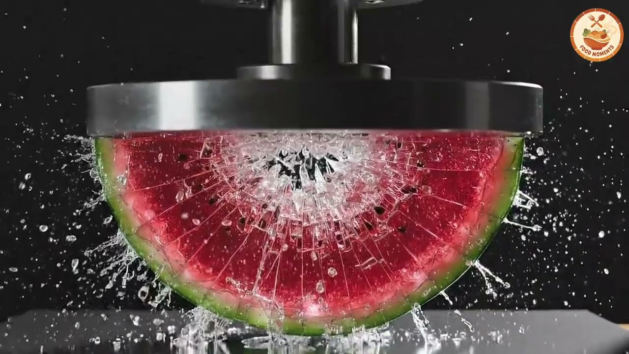 Hydraulic Press Crushing Glass Fruits 🍓🍎 | Super Satisfying Slow Motion ASMR | Food Moments 