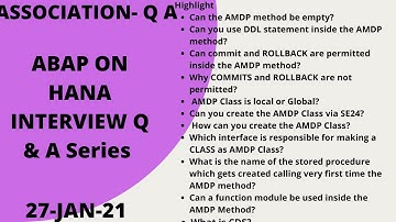 ABAP ON HANA Interview Q & A | 13 | AMDP Class | AMDP Method