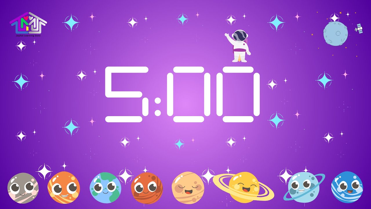 5-Minute Countdown Timer with Alarm| Planet 🤍🎼⏰🌎 - YouTube