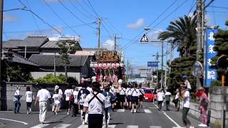 20110918－25年番神明町の山車　集合後一番に出発.