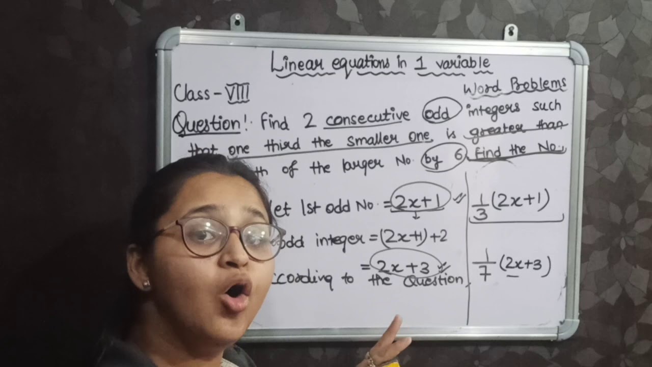 Word problem (consecutive odd integers) - YouTube