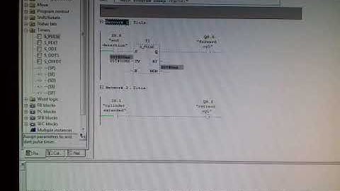 PLC Programming Simulation for Pneumatic cylinders. Screen of Step7 Simatic Manager Software