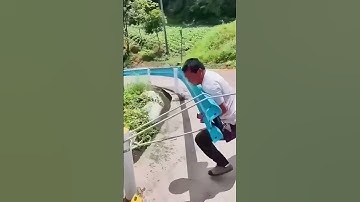 Tough Job Installing Highway Guardrails by Hand - Good tools and machinery make work easy