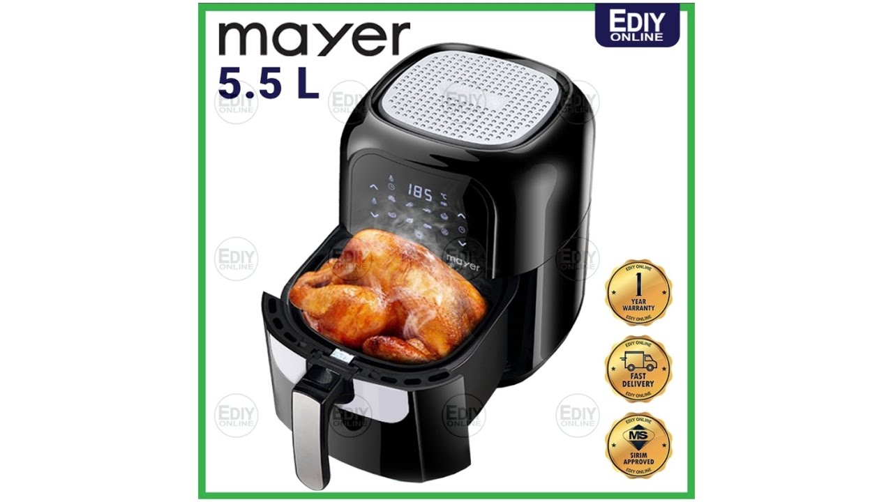 MAYER MMAF501D 5.5L DIGITAL AIR FRYER PENGORENG TANPA MINYAK 烘烤炉 BY
