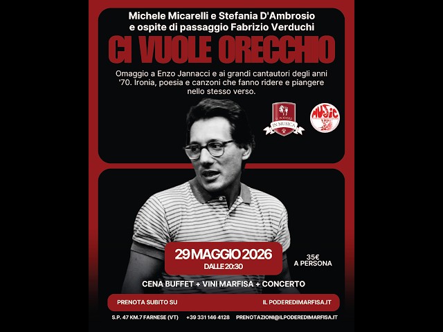 CI VUOLE ORECCHIO - Omaggio a Enzo Jannacci con M. Micarelli & S. D'Ambrosio al Podere di Marfisa