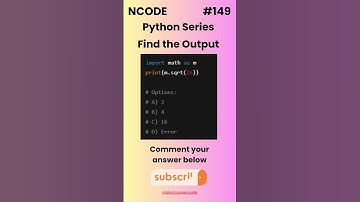 NCODE #149 | Find the Output | Comment your Answer Below | #coding #pythondaily #python #mcqsquiz