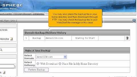 How to backup and restore your website in H-Sphere