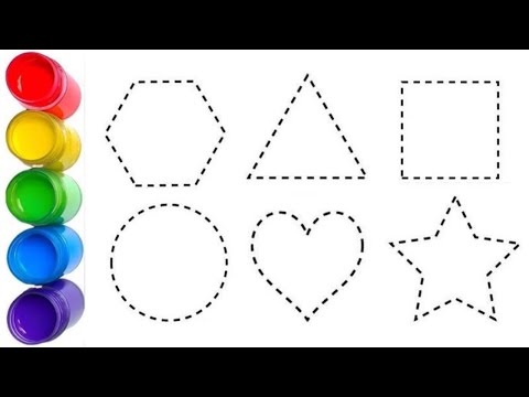 Shapes drawing for kids, Shapes Names, Learn 2d shapes , Colour for toddlers ,  Shapes for toddler