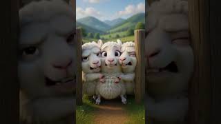 🐑➡️🦙a sheep gets pushed through the fence… and comes out as an ALPACA! 😂#viralshort#shorts #funny