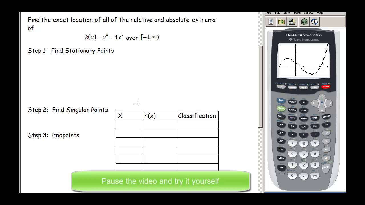 Finding the max and min values of a function - two polynomial examples ...