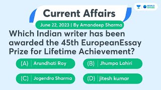 22 June 2023  Daily Current Affairs Mcqs By Aman Sir