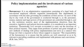 Policy Process Cycle and Policy Implementation