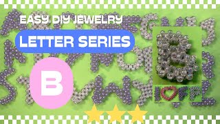Easy DIY Jewelry: Beaded Letter and Number B / Beaded Alphabet B /Beaded Letter Series B