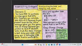 Grades 6 and 7: Subtracting Integers Scenario 1