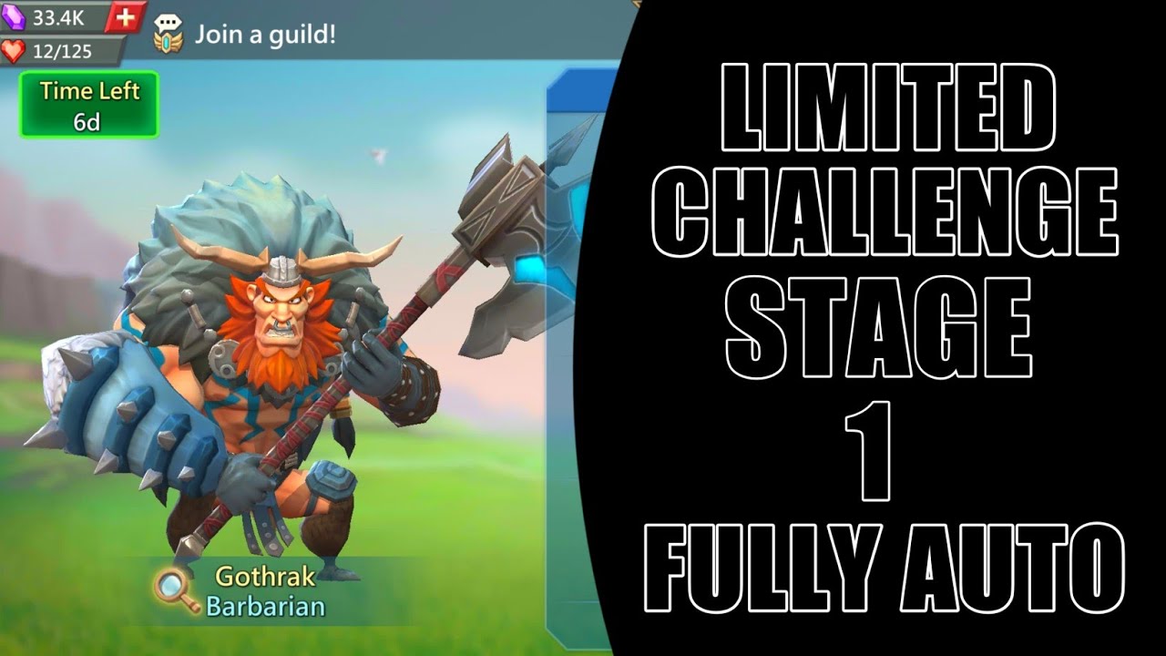 Lords mobile Barbarian - Limited Challenge - Stage 1 Auto(Barbaric Journey - Stage 1 Fully auto)