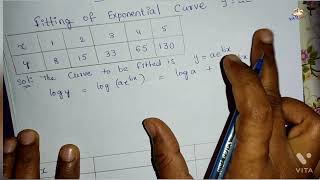 Fitting of exponential curve || ae^bx ||ab^x || Curve fitting in TELUGU