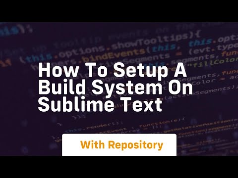 How to setup a build system on sublime text