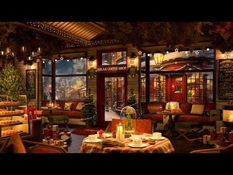 Smooth Piano Jazz Music for Relaxing, Working 🎄 Cozy Christmas Coffee Shop Ambience 4K