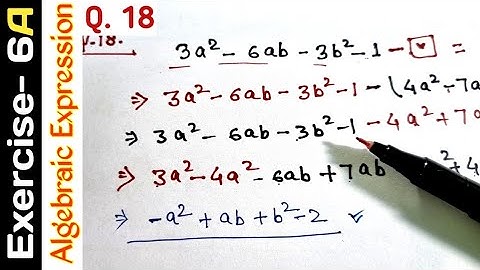Exercise- 6A | Qus- 18 | Class 8 | Operations On Algebraic Expressions | R S AGGARWAL  #mvo #algebra
