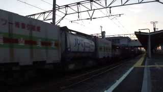 EF210-150号機(新鶴見機関区所属)牽引60レ eco-power桃太郎 スーパーライナー 東海道本線 富士駅4番線通過 JR貨物 EF210形電気機関車牽引貨物列車