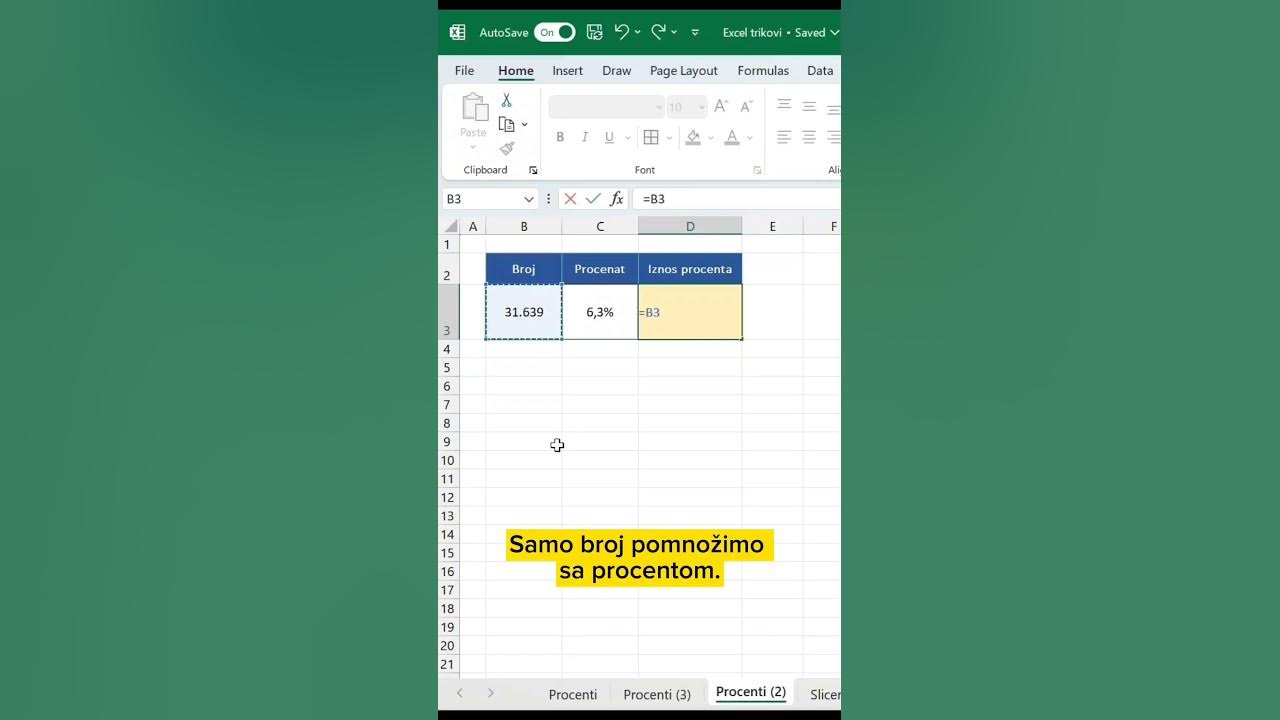 Procenti #Excel #procenti #edukacija - YouTube