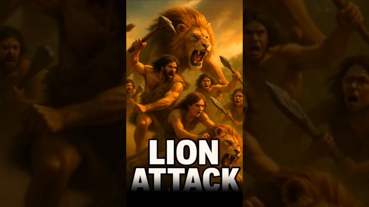 Lion Attack Stone Age Family |  