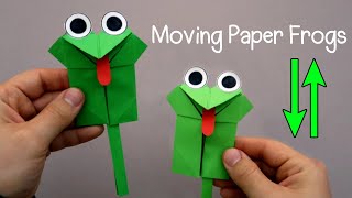 How to make a moving paper frog toy? Paper Frog. Moving paper toys. Origami. Do it yourself. screenshot 5