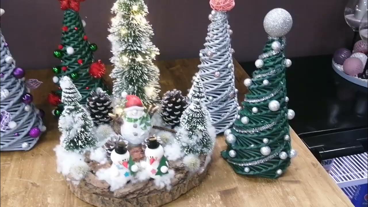 Vánoční stromeček - výrobky z pleteného papíru. (Christmas tree, knitting  from paper) 