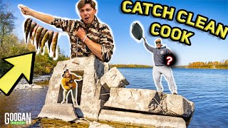 1v1v1 Multi Species EAT ONLY WHAT YOU CATCH Challenge! ( CATCH CLEAN COOK )