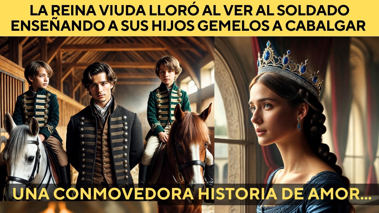 💔 REINA VIUDA LLORÓ AL VER AL SOLDADO ENSEÑANDO A SUS HIJOS GEMELOS A CABALGAR COMO SI FUERAN SUYOS