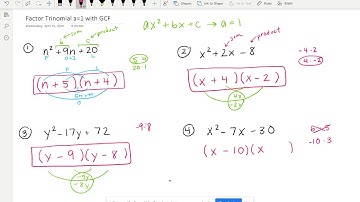 Factor Trinomial a=1 Examples (GCF)