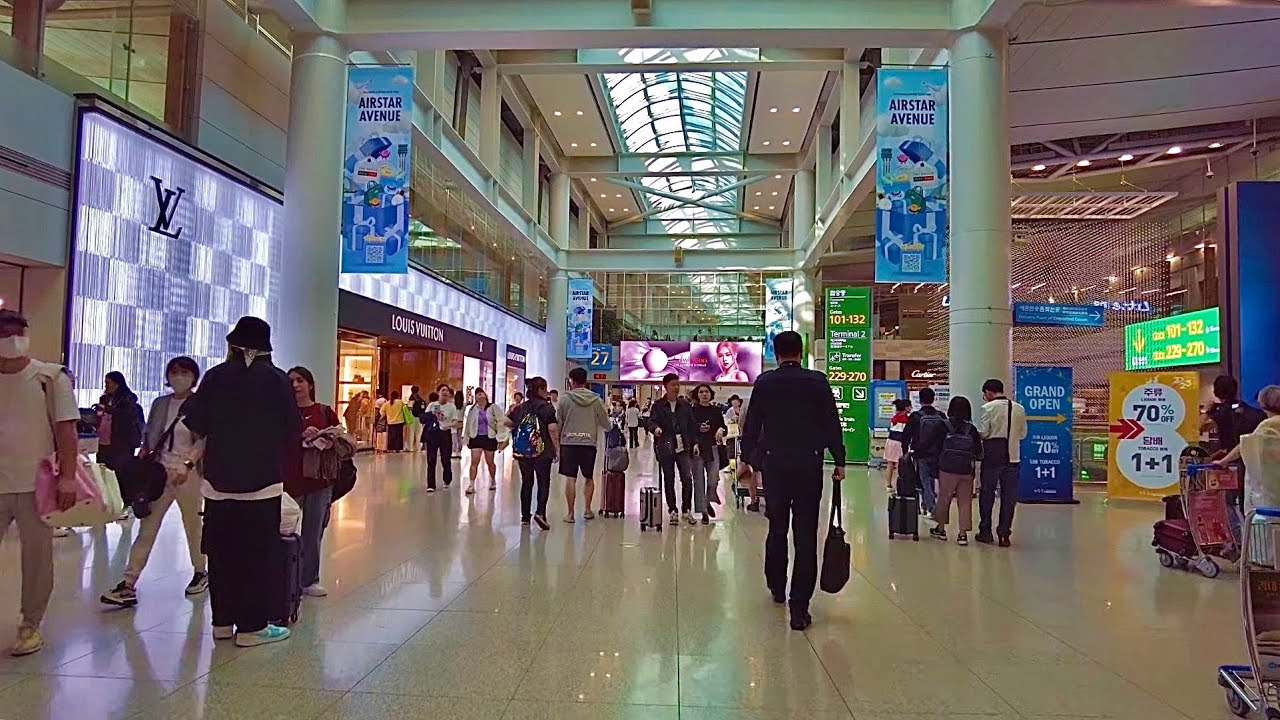 [4K SEOUL]Экскурсия по аэропорту Корея Инчхон! Экскурсия из пассажирского терминала в duty free shop