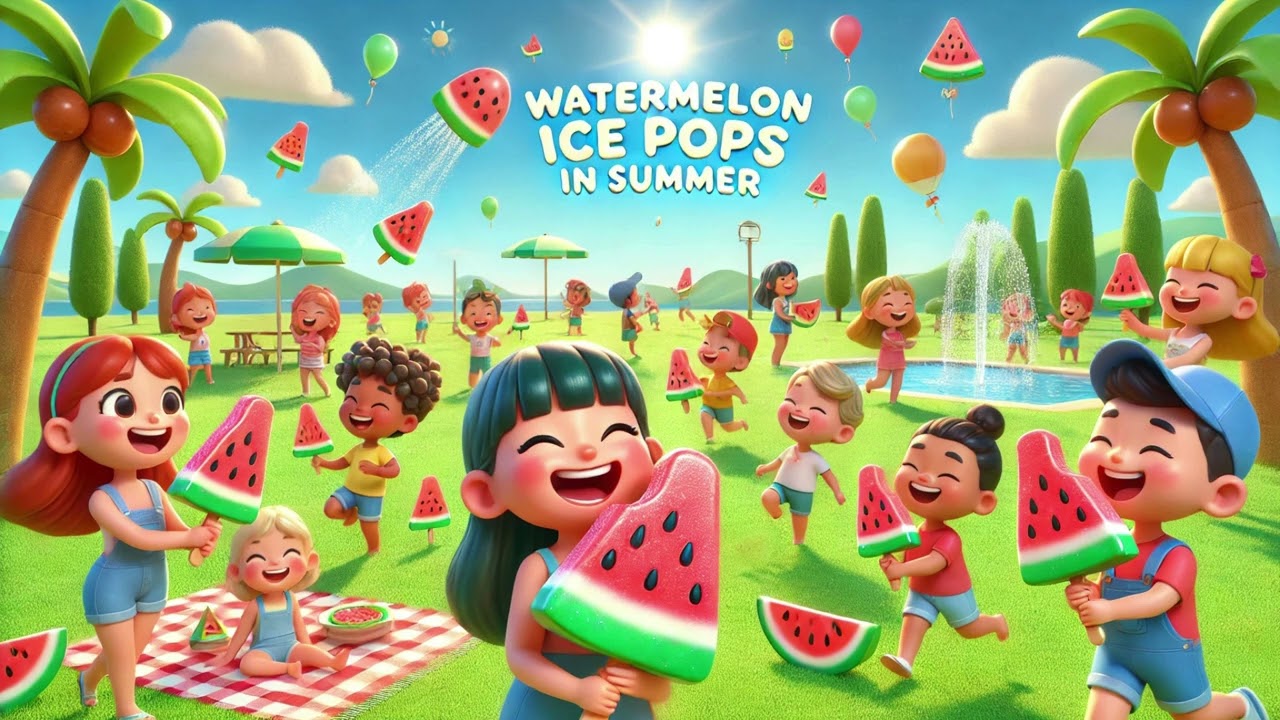 Watermelon Ice Pops in Summer 🍉❄️☀️ — a refreshing splash| Nursery Rhymes & Kids Songs