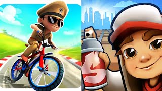 Little Singham Cycle Race VS Subway Surfers Android New Update Gameplay screenshot 3
