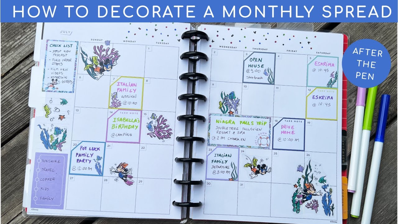 How to Use & Decorate a Happy Planner Monthly Spread - July 2025