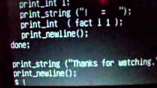 Celebrity Ocaml program printing factorials. Profile