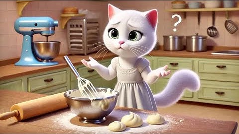The cute kitten wanted to learn baking, but she made a big mess 😓 #aicats #aicatsvideo #cats