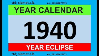 calendar year 1940 #calendar #blog #eclipse #education #music #entertainment #inggeris
