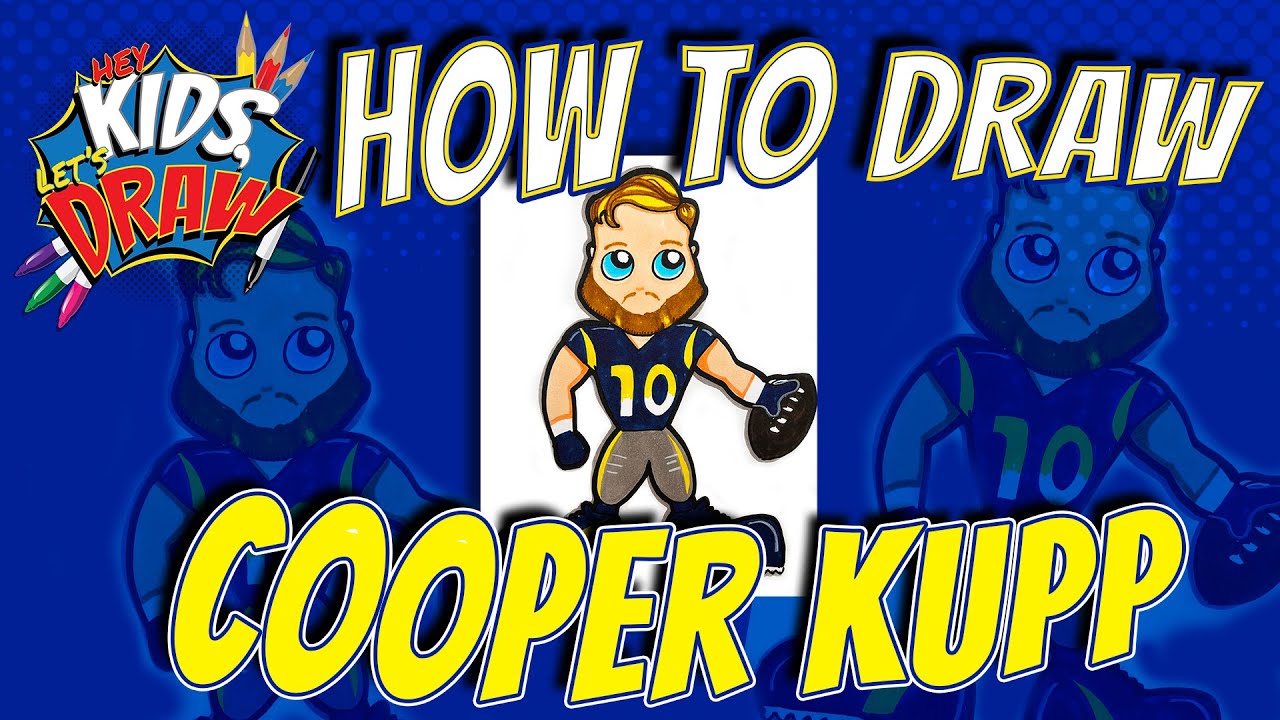 How to Draw Cooper Kupp for Kids - Los Angeles Rams Football 