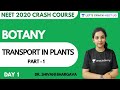 Transport in Plants | Part 1 | Crash Course for NEET 2020 | Day 1 | Botany | Dr. Shivani Bhargava