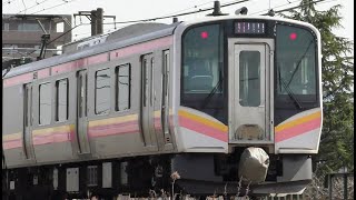 前面の塗装脱落が目立つE129系B26編成【4K】快速3481M