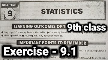 9th class| Maths | 9.Statistics chapter | Exercise - 9.1 | full sums in Exercise - 9.1 in HD quality