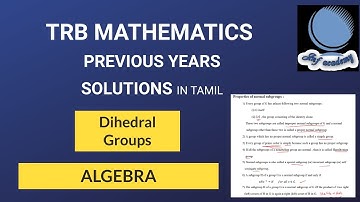 TRB PG Mathematics previous years questions and solutions in Tamil/ Dihedral Groups  /TRB/GATE/NET..