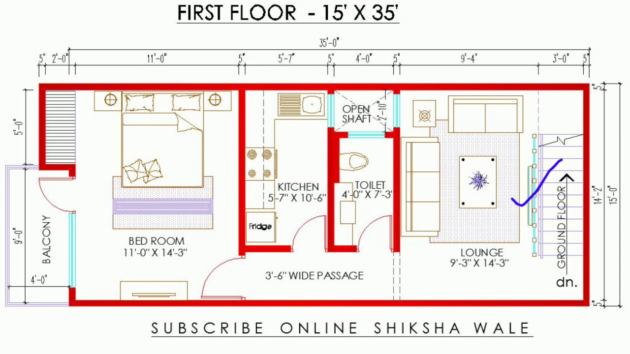 15 x 30 HOUSE Plan with CAR Parking & PARTY Hall Full