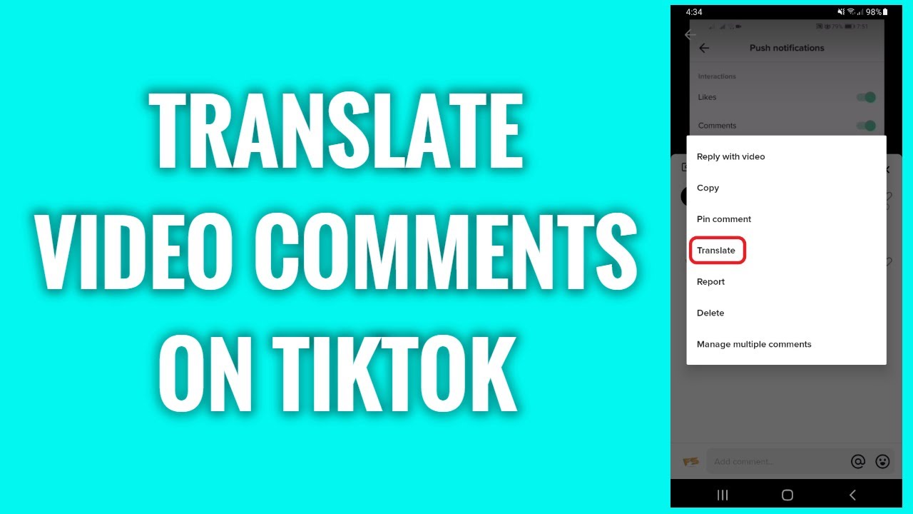 How To Translate Video Comments On TikTok YouTube